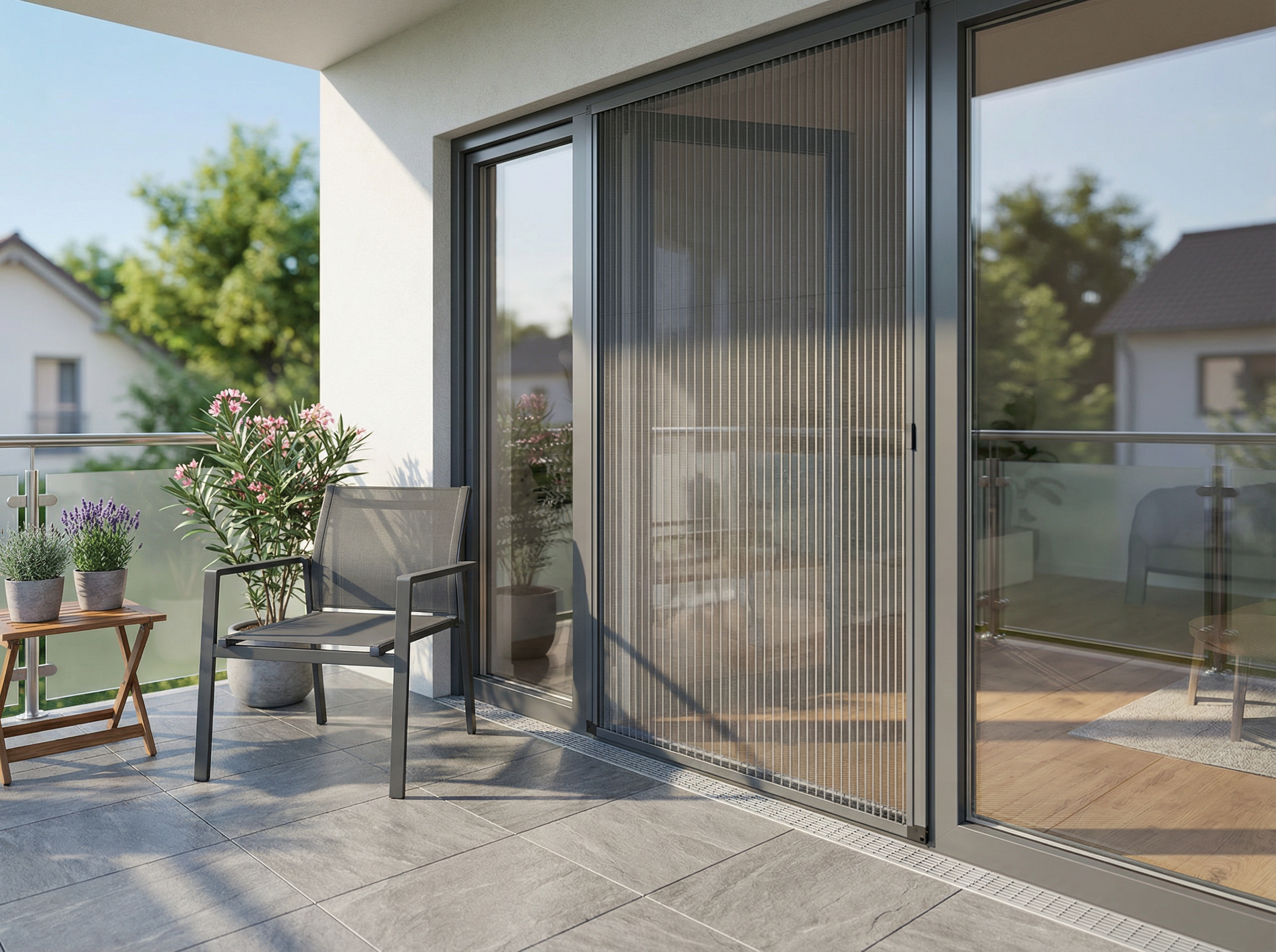 Plissee-Fliegengitter mit Verstärktes Gewebe